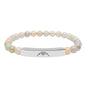Engravable Heart graphics Natural Stone Bar Bracelet – Stretch Beaded Jewelry