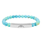 Engravable Heart graphics Natural Stone Bar Bracelet – Stretch Beaded Jewelry