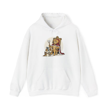 Hoodie — Funny Crowned Dog Throne Graphic Hoodie