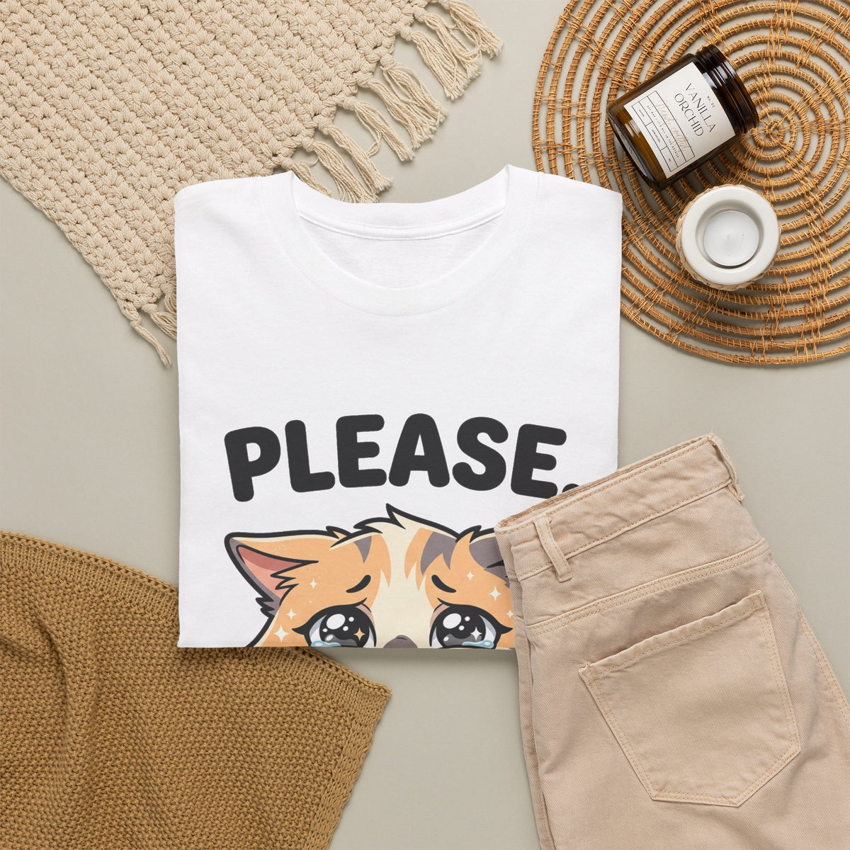 Please I'm Innocent Cat T-Shirt — Cute 100% cotton Pleading Kitten Graphic Tee