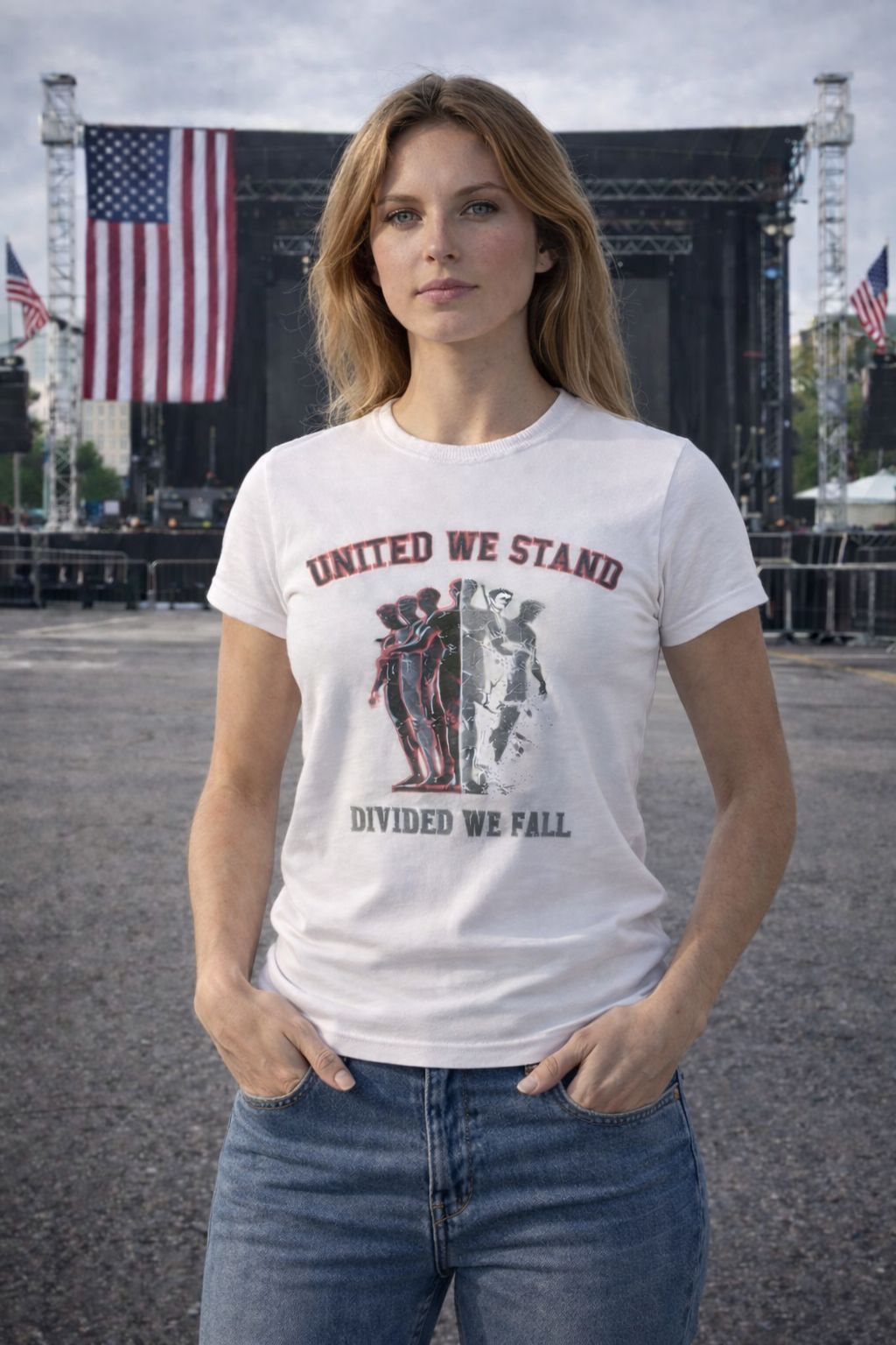 "United We Stand, Divided We Fall" Graphic Tee