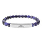 Engravable Heart graphics Natural Stone Bar Bracelet – Stretch Beaded Jewelry